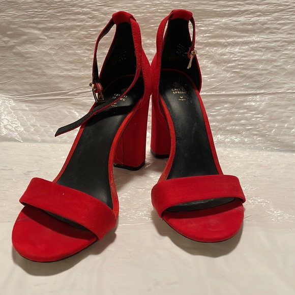Call It Spring, bright red microsuede heels - Picture 5 of 5